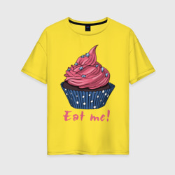 Женская футболка хлопок Oversize Eat me!