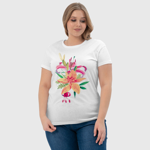 Женская футболка хлопок Lily, цвет белый - фото 6