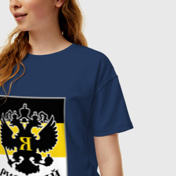 Женская футболка хлопок Oversize Двуглавый орел - фото 2