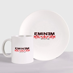 Набор: тарелка + кружка Eminem узор
