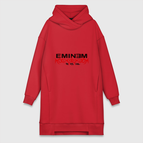 Платье-худи хлопок Eminem узор, цвет красный