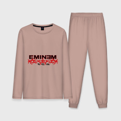 Мужская пижама с лонгсливом хлопок Eminem узор