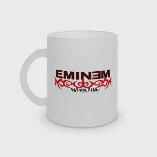 Кружка матовая стеклянная Eminem узор