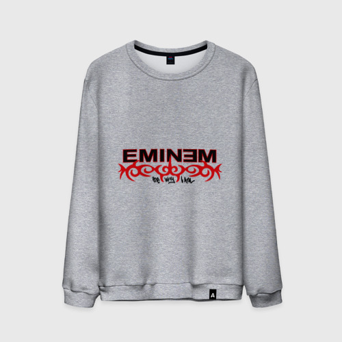 Мужской свитшот хлопок Eminem узор, цвет меланж