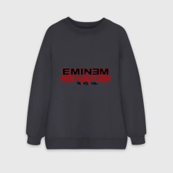 Женский свитшот oversize без начеса хлопок Eminem узор