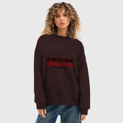 Женский свитшот oversize без начеса хлопок Eminem узор - фото 2