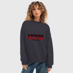 Женский свитшот oversize без начеса хлопок Eminem узор - фото 2