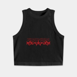 Женская укороченная майка-топ хлопок Eminem узор