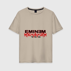 Женская футболка хлопок Oversize Eminem узор