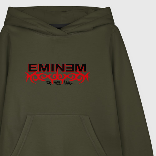 Детская толстовка хлопок Eminem узор, цвет хаки - фото 3