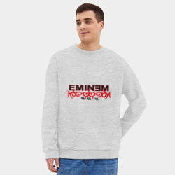 Мужской свитшот oversize без начеса хлопок Eminem узор - фото 2