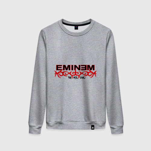 Женский свитшот хлопок Eminem узор, цвет меланж