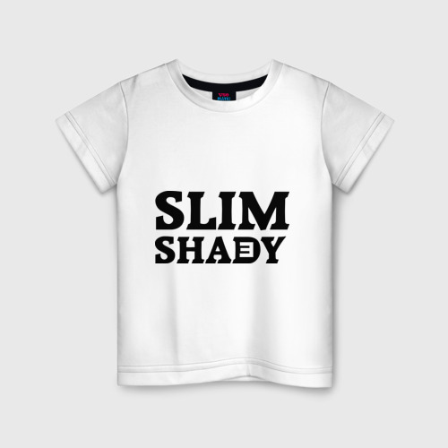 Детская футболка хлопок Slim shady. E, цвет белый