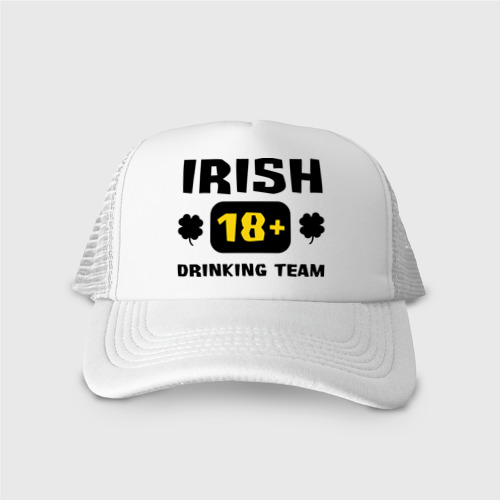 Кепка тракер с сеткой Irish drinking team, цвет белый