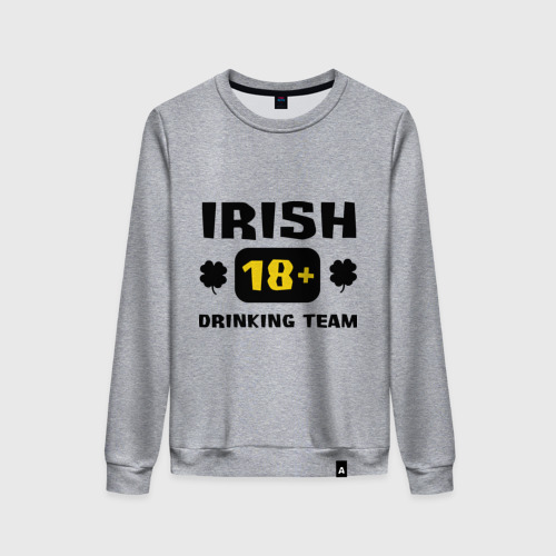 Женский свитшот хлопок Irish drinking team, цвет меланж