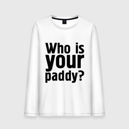 Мужской лонгслив хлопок Who is your paddy, цвет белый