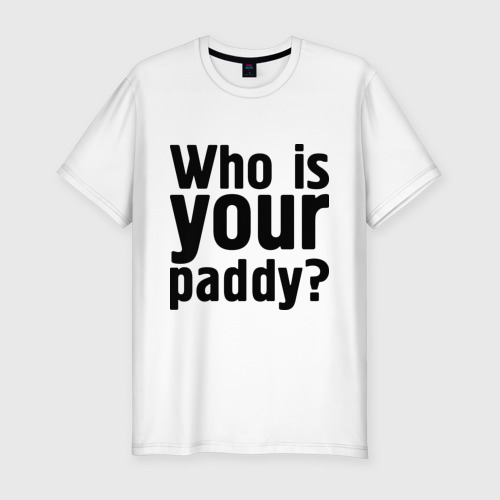 Мужская футболка хлопок Slim Who is your paddy, цвет белый