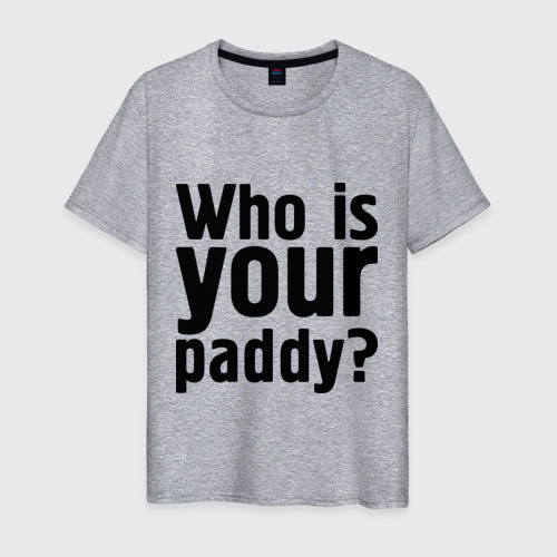 Мужская футболка хлопок Who is your paddy, цвет меланж