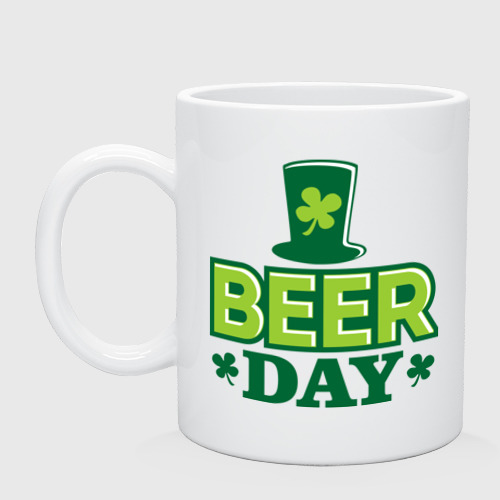 Кружка керамическая Beer day, цвет белый