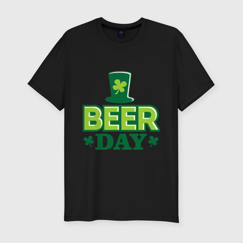 Мужская футболка хлопок Slim Beer day, цвет черный