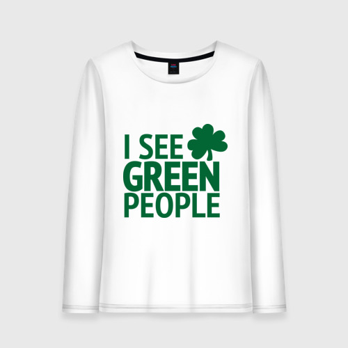 Женский лонгслив хлопок Green people, цвет белый