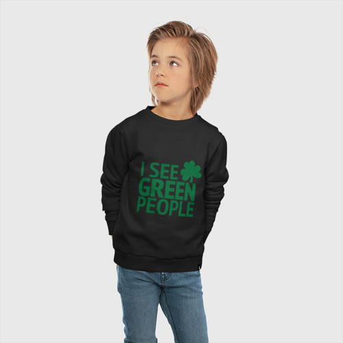 Детский свитшот хлопок Green people, цвет черный - фото 5