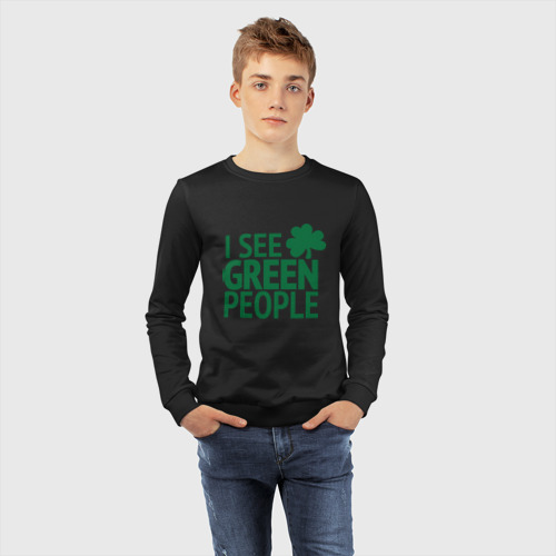 Детский свитшот хлопок Green people, цвет черный - фото 7