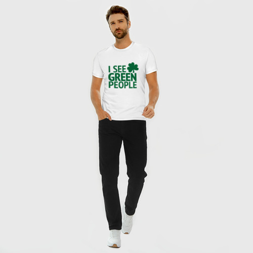Мужская футболка хлопок Slim Green people - фото 5
