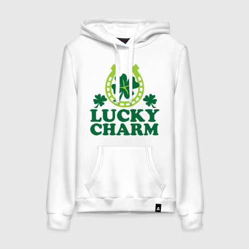 Женская толстовка хлопок Lucky charm - подкова, цвет белый