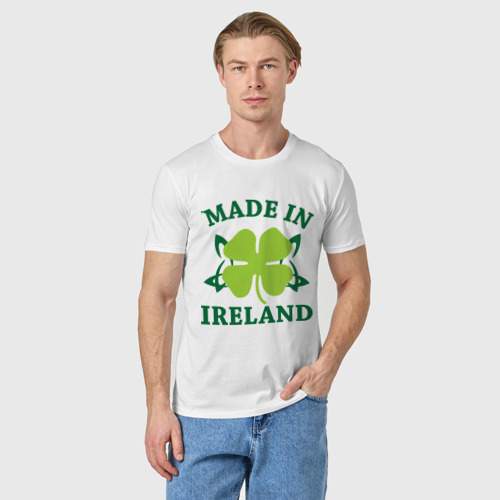 Мужская футболка хлопок Made in ireland, цвет белый - фото 3