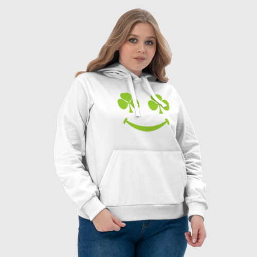 Женская толстовка хлопок Smile green, цвет белый - фото 6