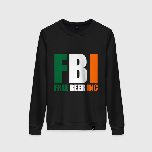 Женский свитшот хлопок Free Beer Inc, цвет черный