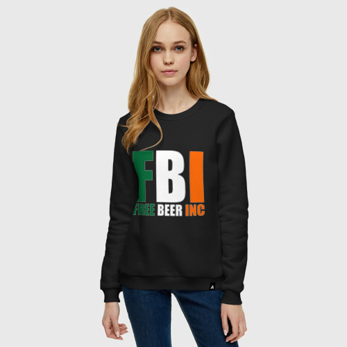 Женский свитшот хлопок Free Beer Inc, цвет черный - фото 3