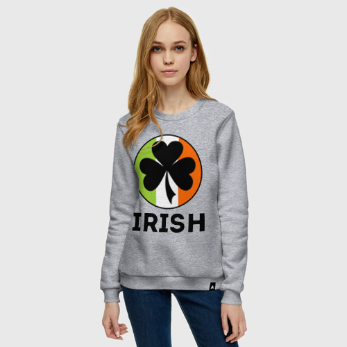 Женский свитшот хлопок Irish - цвет флага, цвет меланж - фото 3