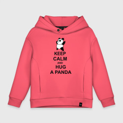 Детское худи Oversize хлопок Keep calm and hug a Panda