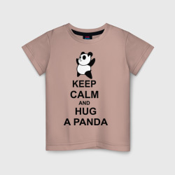 Детская футболка хлопок Keep calm and hug a Panda