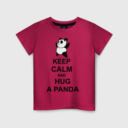 Детская футболка хлопок Keep calm and hug a Panda