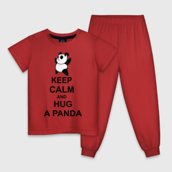Детская пижама хлопок Keep calm and hug a Panda
