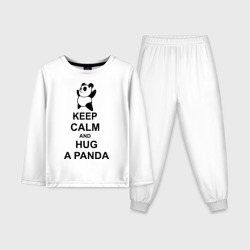 Детская пижама с лонгсливом хлопок Keep calm and hug a Panda