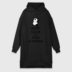 Платье-худи хлопок Keep calm and hug a Panda