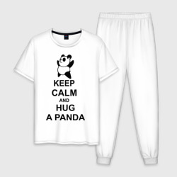 Мужская пижама хлопок Keep calm and hug a Panda