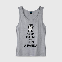 Женская майка хлопок Keep calm and hug a Panda
