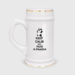 Кружка пивная Keep calm and hug a Panda