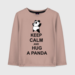 Детский лонгслив хлопок Keep calm and hug a Panda