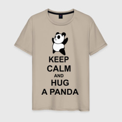 Мужская футболка хлопок Keep calm and hug a Panda