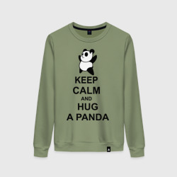 Женский свитшот хлопок Keep calm and hug a Panda