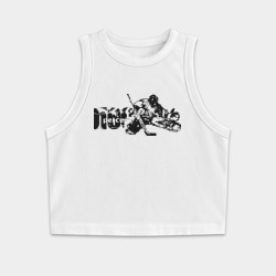 Женская укороченная майка-топ хлопок Hockey goalie