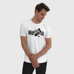 Мужская пижама с белой футболкой хлопок Hockey goalie - фото 2