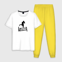 Мужская пижама с белой футболкой хлопок Дворовая Гимнастика солнышко