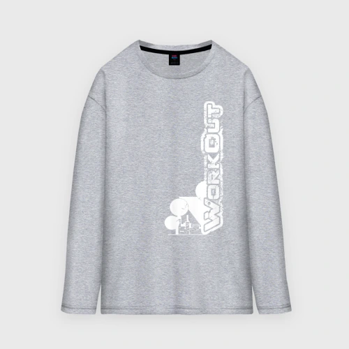 Мужской лонгслив oversize хлопок Workout w3 вертикаль